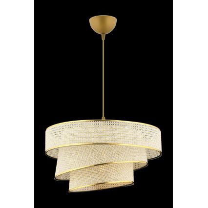 Závesný luster na lanku COUPER 1xE27/60W/230V krémová/zlatá