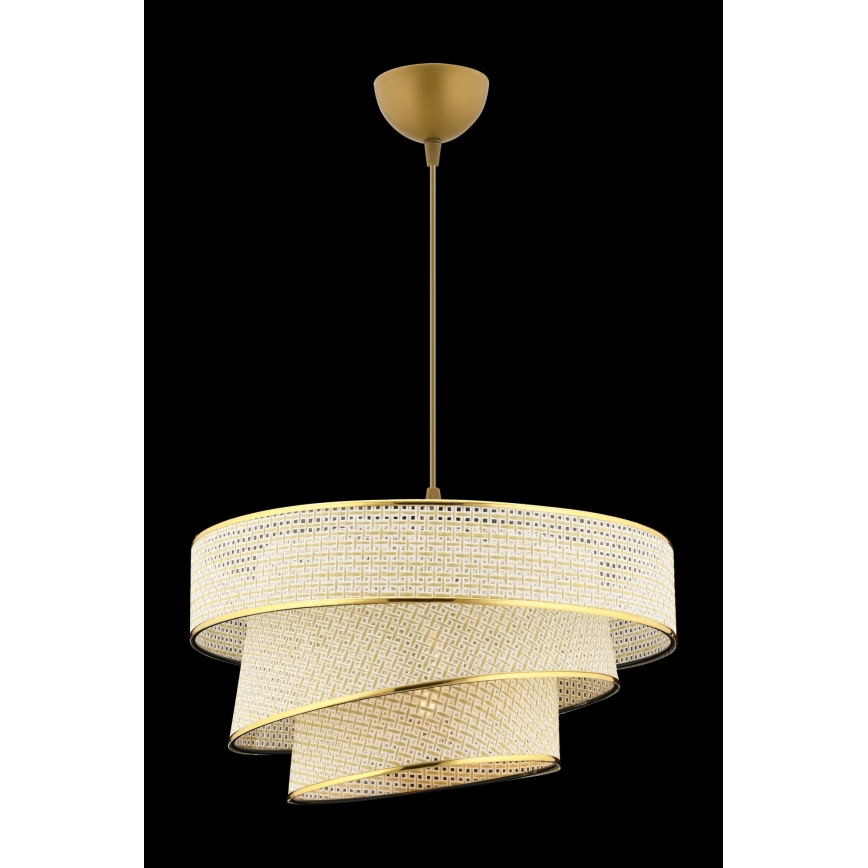 Závesný luster na lanku COUPER 1xE27/60W/230V krémová/zlatá