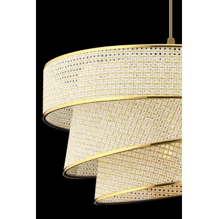 Závesný luster na lanku COUPER 1xE27/60W/230V krémová/zlatá