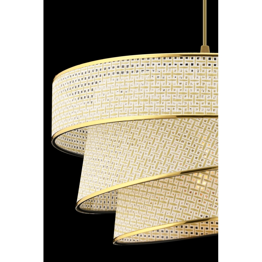 Závesný luster na lanku COUPER 1xE27/60W/230V krémová/zlatá
