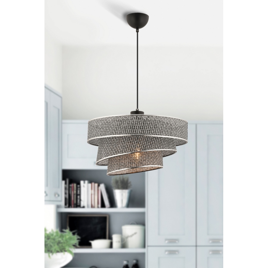 Závesný luster na lanku COUPER 1xE27/60W/230V sivá/lesklý chróm