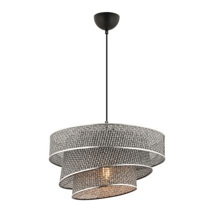 Závesný luster na lanku COUPER 1xE27/60W/230V sivá/lesklý chróm
