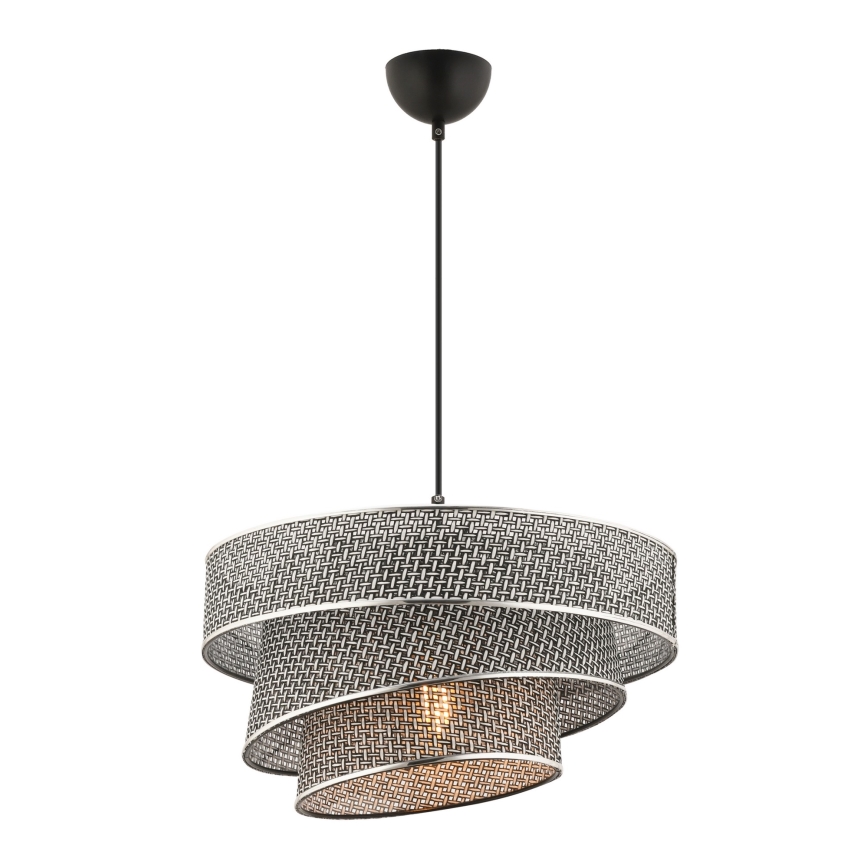Závesný luster na lanku COUPER 1xE27/60W/230V sivá/lesklý chróm