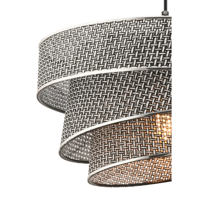 Závesný luster na lanku COUPER 1xE27/60W/230V sivá/lesklý chróm