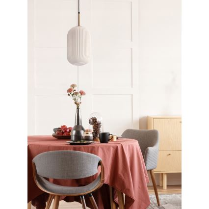 Závesný luster na lanku CRESTO 1xE27/40W/230V biela/zlatá