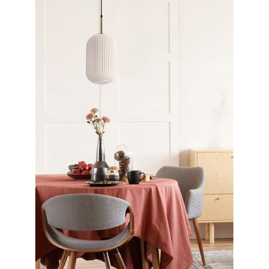 Závesný luster na lanku CRESTO 1xE27/40W/230V biela/zlatá