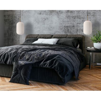 Závesný luster na lanku CRESTO 1xE27/40W/230V biela/zlatá