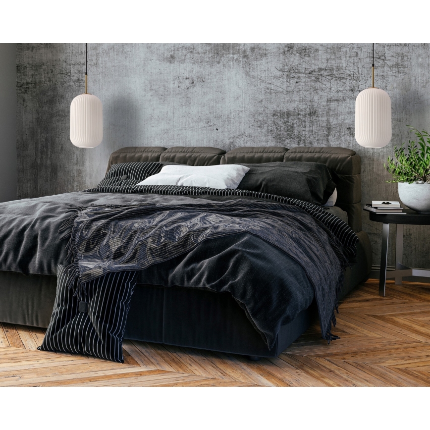 Závesný luster na lanku CRESTO 1xE27/40W/230V biela/zlatá