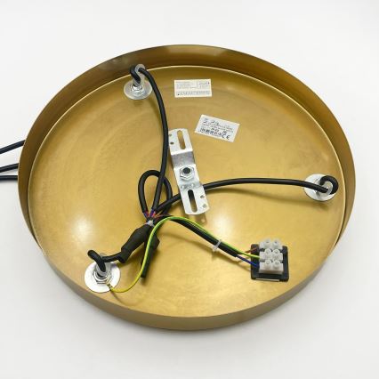 Závesný luster na lanku CRISTAL 3xE14/15W/230V mosadz/dymová béžová