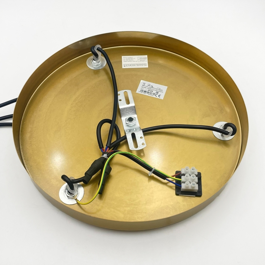 Závesný luster na lanku CRISTAL 3xE14/15W/230V mosadz/dymová béžová