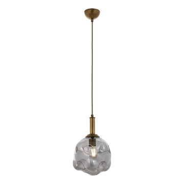 Závesný luster na lanku CRUMPLED 1xE27/40W/230V bronzový/dymový