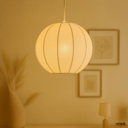 Závesný luster na lanku DANA 1xE27/15W/230V, priemer 25 cm, biely