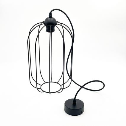 Závesný luster na lanku DESTELLO 1xE27/15W/230V pr. 21 cm čierny