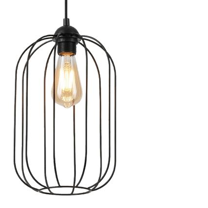 Závesný luster na lanku DESTELLO 1xE27/15W/230V pr. 21 cm čierny
