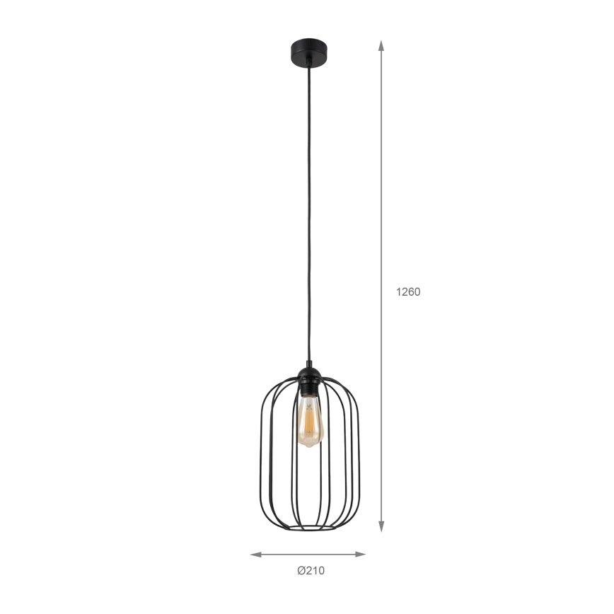 Závesný luster na lanku DESTELLO 1xE27/15W/230V pr. 21 cm čierny