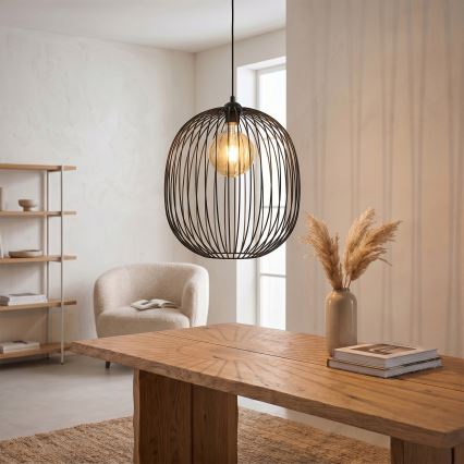 Závesný luster na lanku DESTELLO 1xE27/15W/230V pr. 32 cm čierny