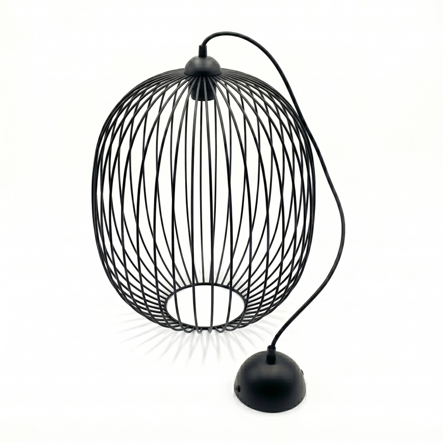 Závesný luster na lanku DESTELLO 1xE27/15W/230V pr. 32 cm čierny
