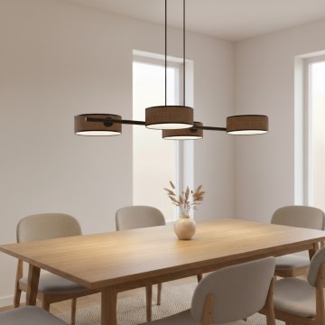 Závesný luster na lanku DRUMZ 4xE14/10W/230V hnedý