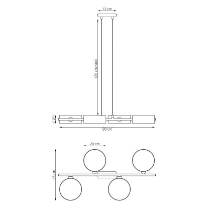 Závesný luster na lanku DRUMZ 4xE14/10W/230V hnedý