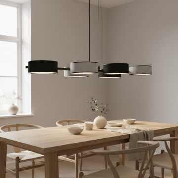 Závesný luster na lanku DRUMZ 6xE14/10W/230V čierna/šedá