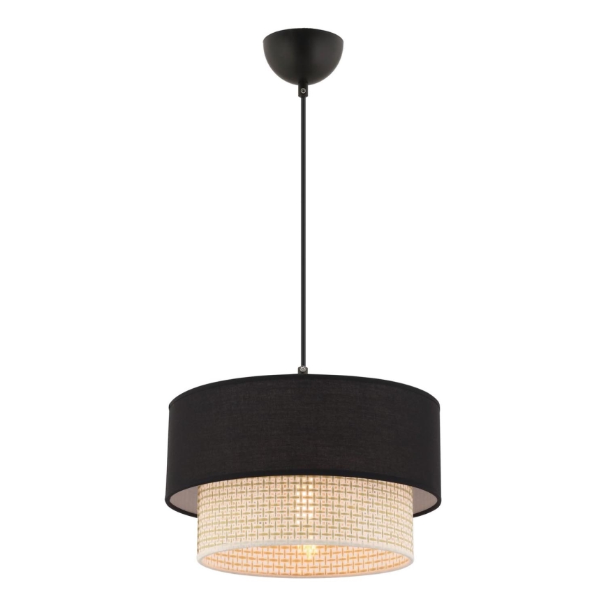 Závesný luster na lanku ECHO 1xE27/60W/230V čierna/krémová