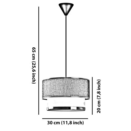 Závesný luster na lanku ECHO 1xE27/60W/230V hnedý/sivý