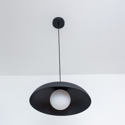 Závesný luster na lanku ECLIPSE 1xE27/15W/230V čierny