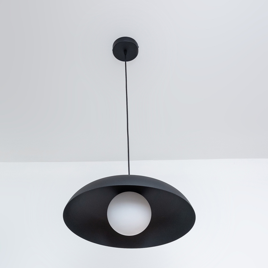 Závesný luster na lanku ECLIPSE 1xE27/15W/230V čierny