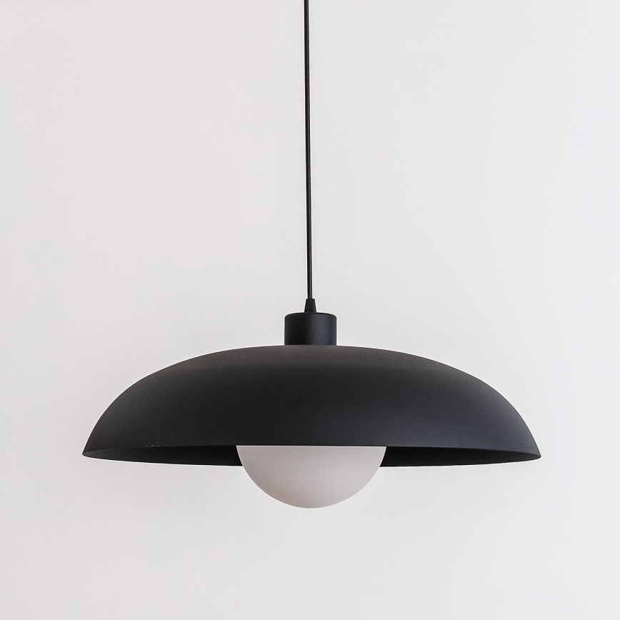 Závesný luster na lanku ECLIPSE 1xE27/15W/230V čierny