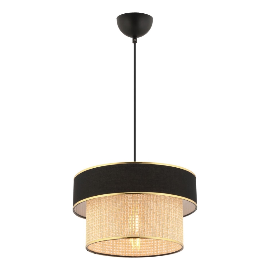 Závesný luster na lanku ERO 1xE27/60W/230V čierna/béžová