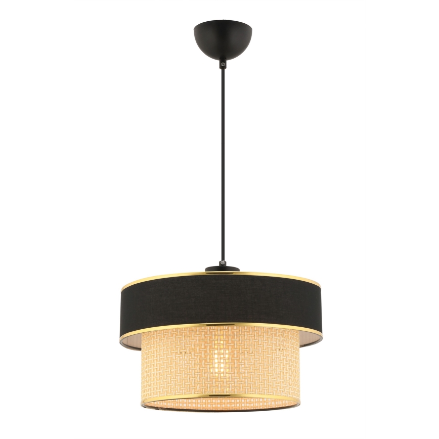 Závesný luster na lanku ERO 1xE27/60W/230V čierna/béžová