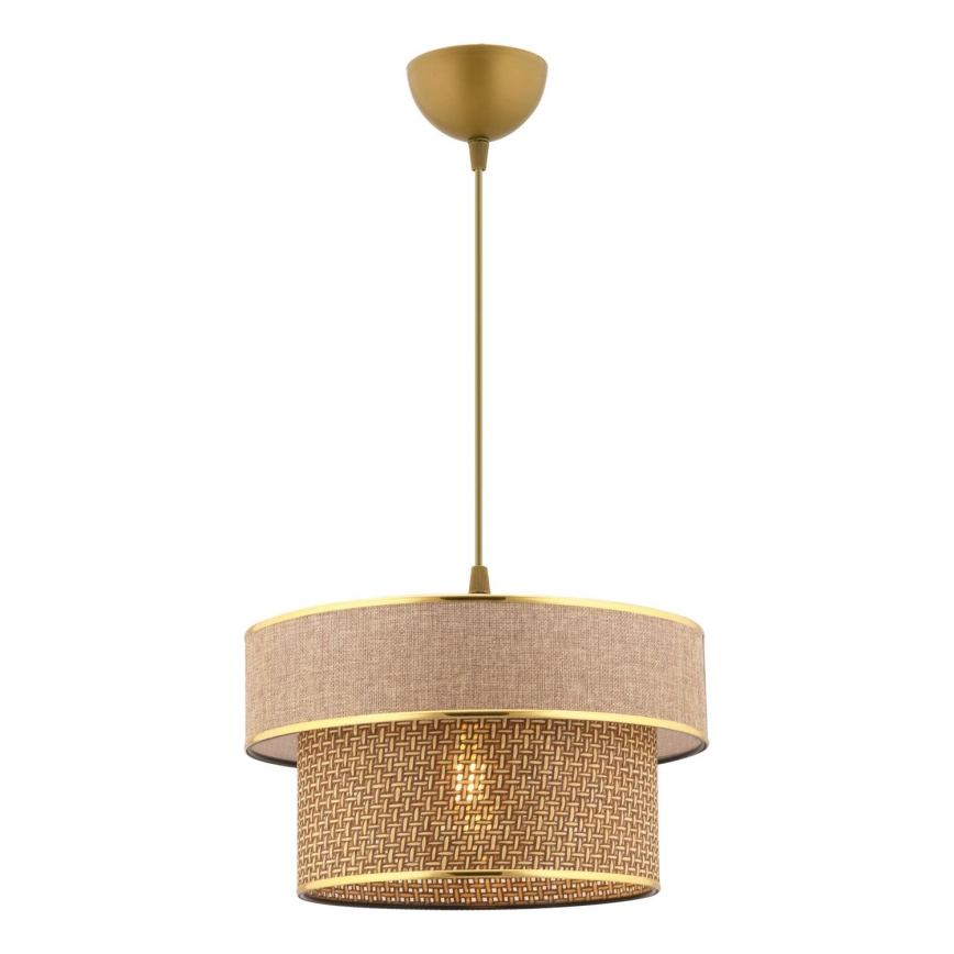 Závesný luster na lanku ERO 1xE27/60W/230V hnedý/zlatý