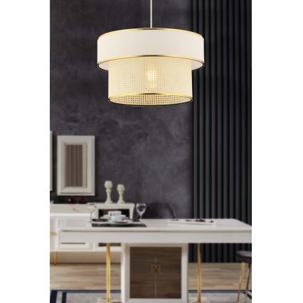 Závesný luster na lanku ERO 1xE27/60W/230V krémová/zlatá