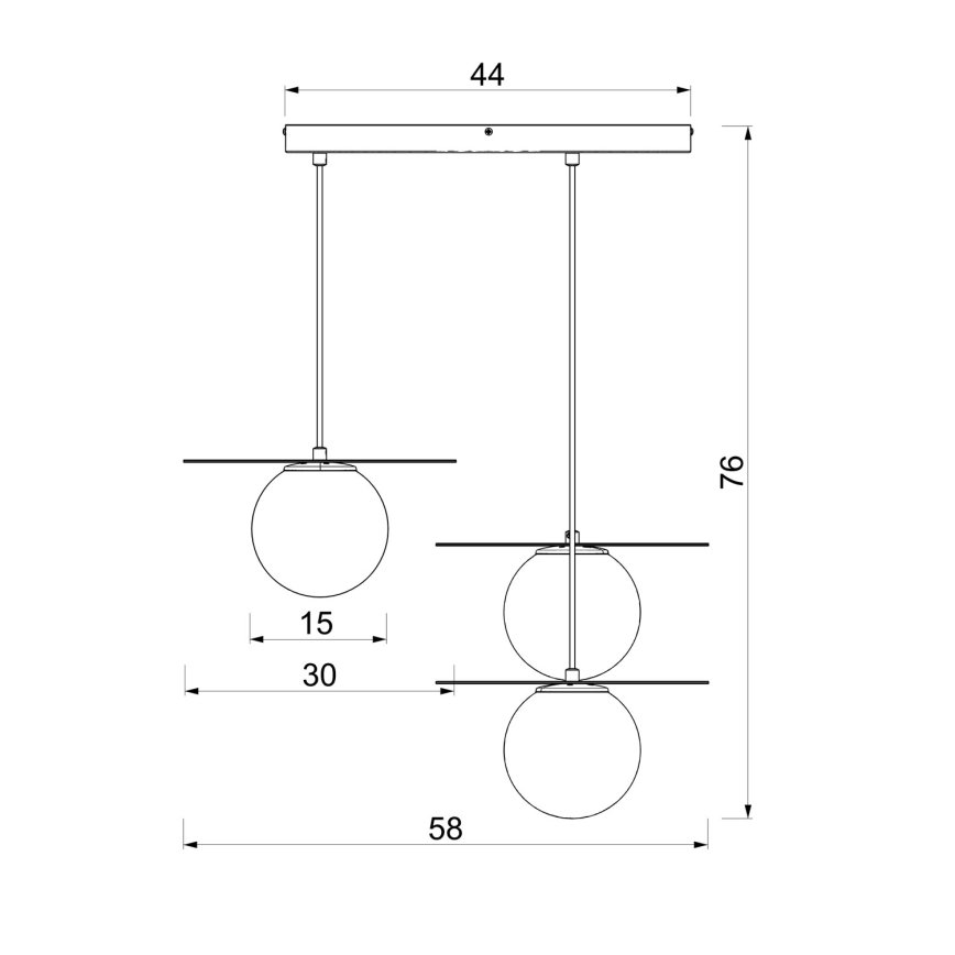 Závesný luster na lanku FLAT 3xE27/15W/230V zlatý