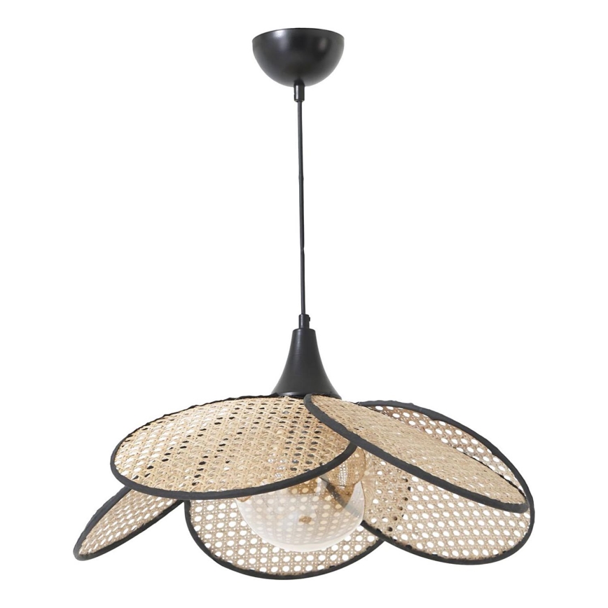 Závesný luster na lanku FUME 1xE27/40W/230V, priemer 45 cm, čierna/béžová