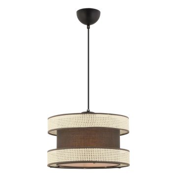 Závesný luster na lanku HALO 1xE27/60W/230V hnedá/krémová