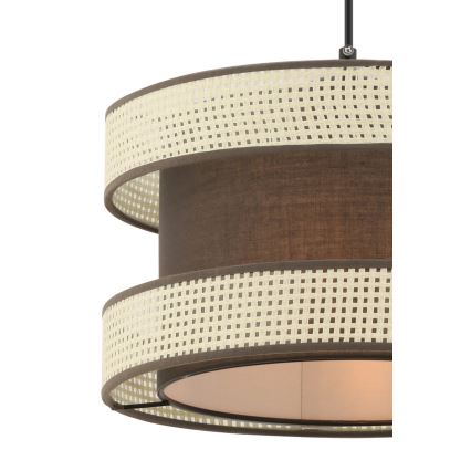 Závesný luster na lanku HALO 1xE27/60W/230V hnedá/krémová