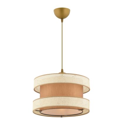 Závesný luster na lanku HALO 1xE27/60W/230V hnedá/krémová