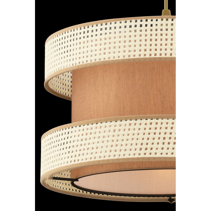 Závesný luster na lanku HALO 1xE27/60W/230V hnedá/krémová