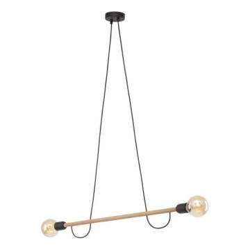 Závesný luster na lanku HELIX 2xE27/15W/230V čierna/béžová