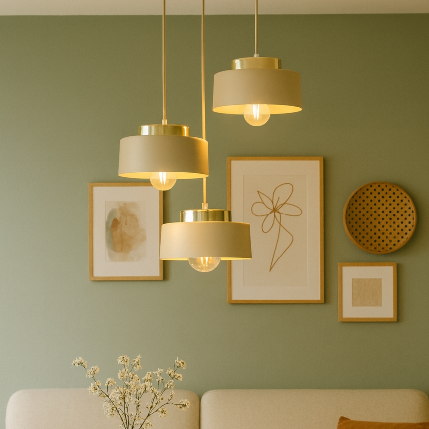 Závesný luster na lanku IGNIA 3xE27/60W/230V šedohnedý