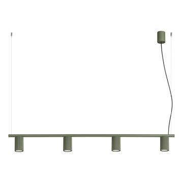 Závesný luster na lanku KARBON 4xGU10/10W/230V zelený