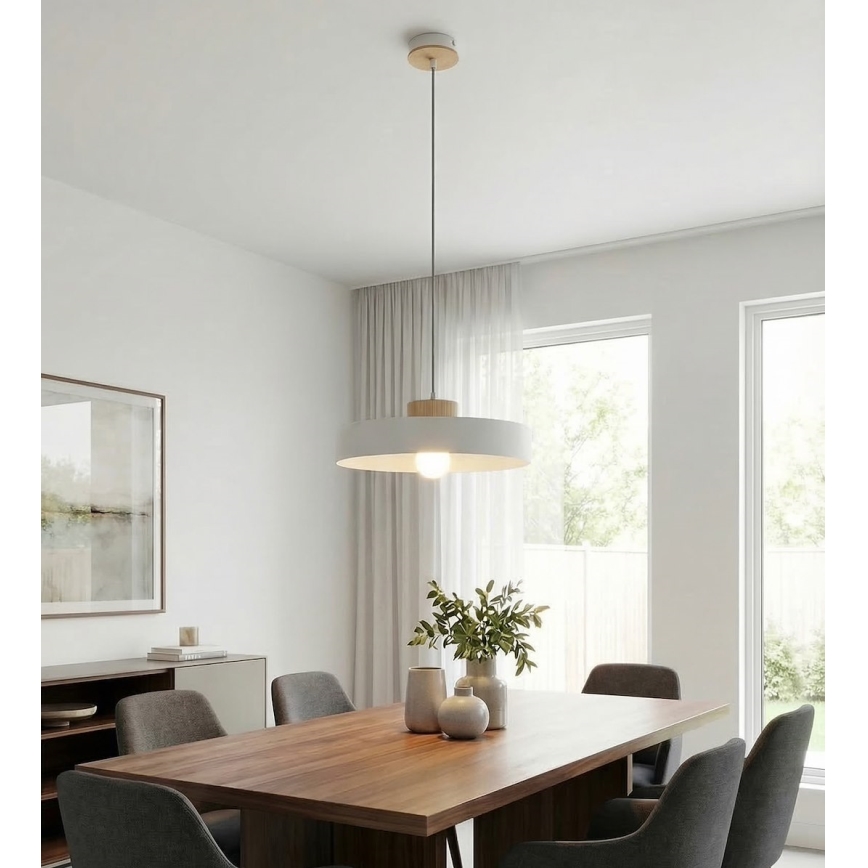 Závesný luster na lanku KIVI 1xE27/15W/230V biely