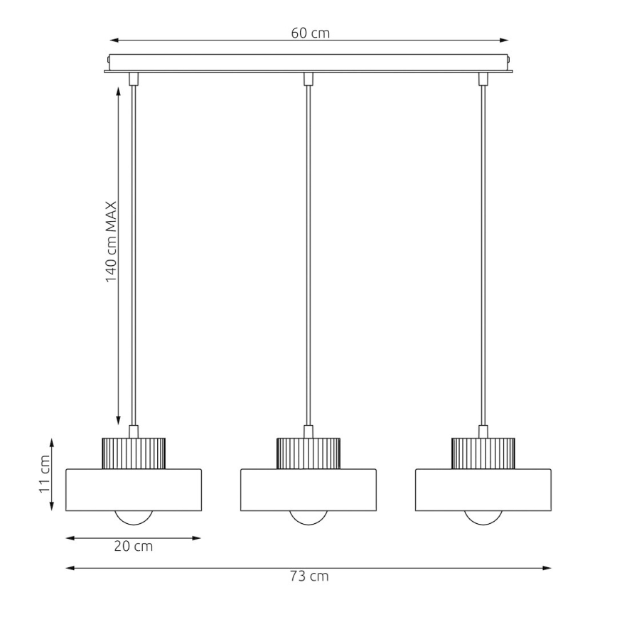 Závesný luster na lanku KIVI 3xE27/15W/230V béžový