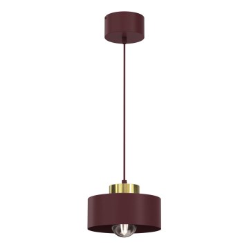 Závesný luster na lanku MARTI 1xE27/15W/230V bordó/zlatá