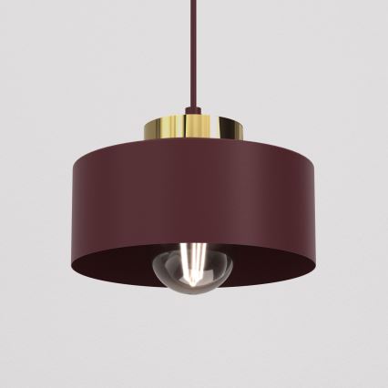 Závesný luster na lanku MARTI 1xE27/15W/230V bordó/zlatá