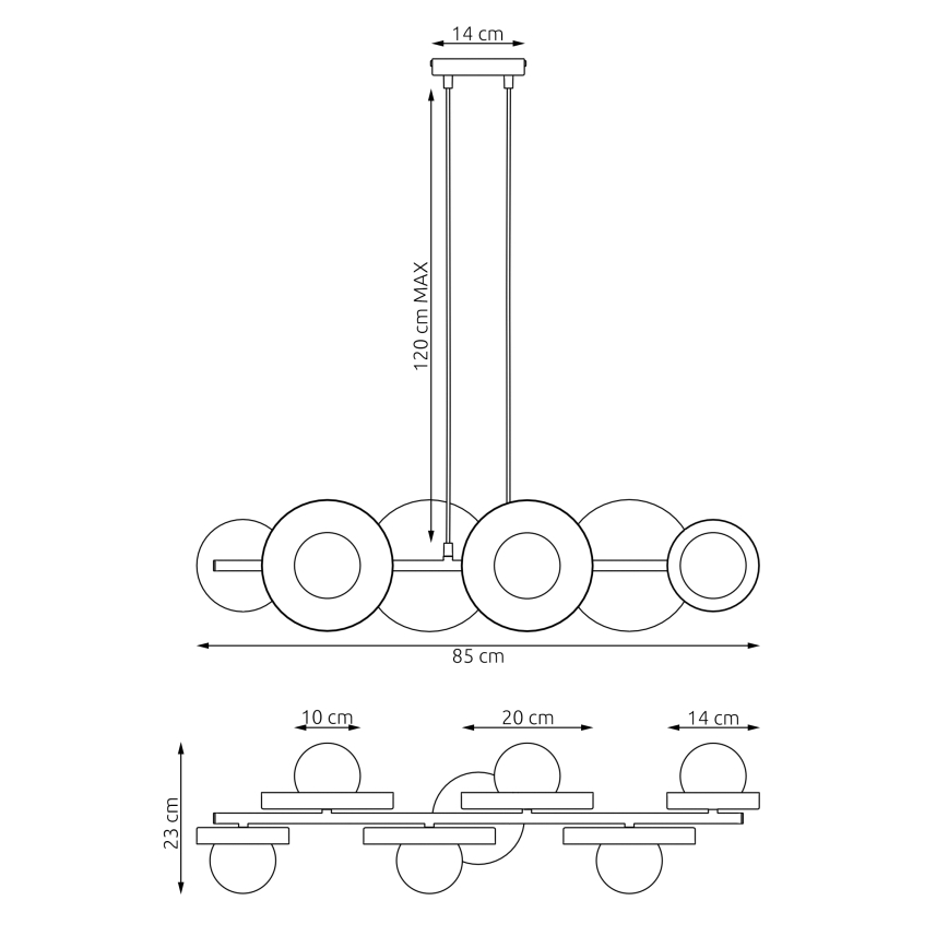 Závesný luster na lanku MODEL 6xG9/8W/230V béžová