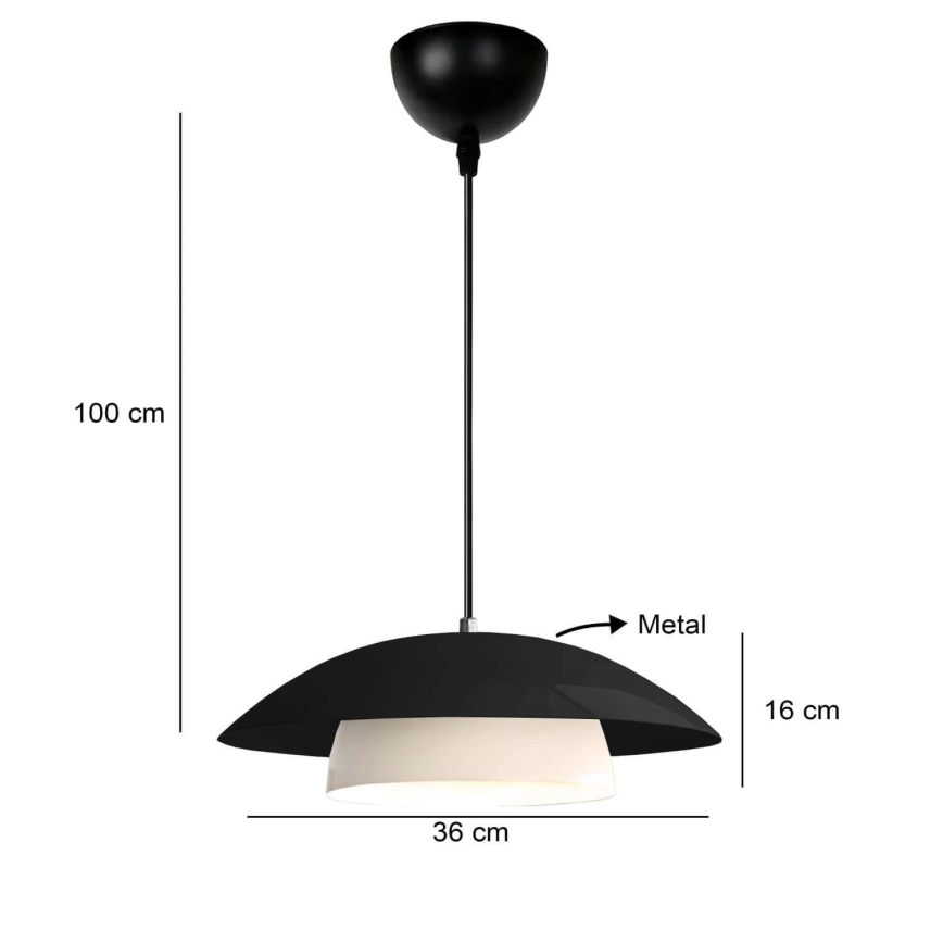 Závesný luster na lanku MOONLIGH 1xE27/40W/230V čierna
