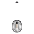 Závesný luster na lanku OVELLA 1xE27/15W/230V pr. 34 cm čierny