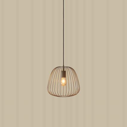 Závesný luster na lanku OVELLA 1xE27/15W/230V pr. 36 cm béžový
